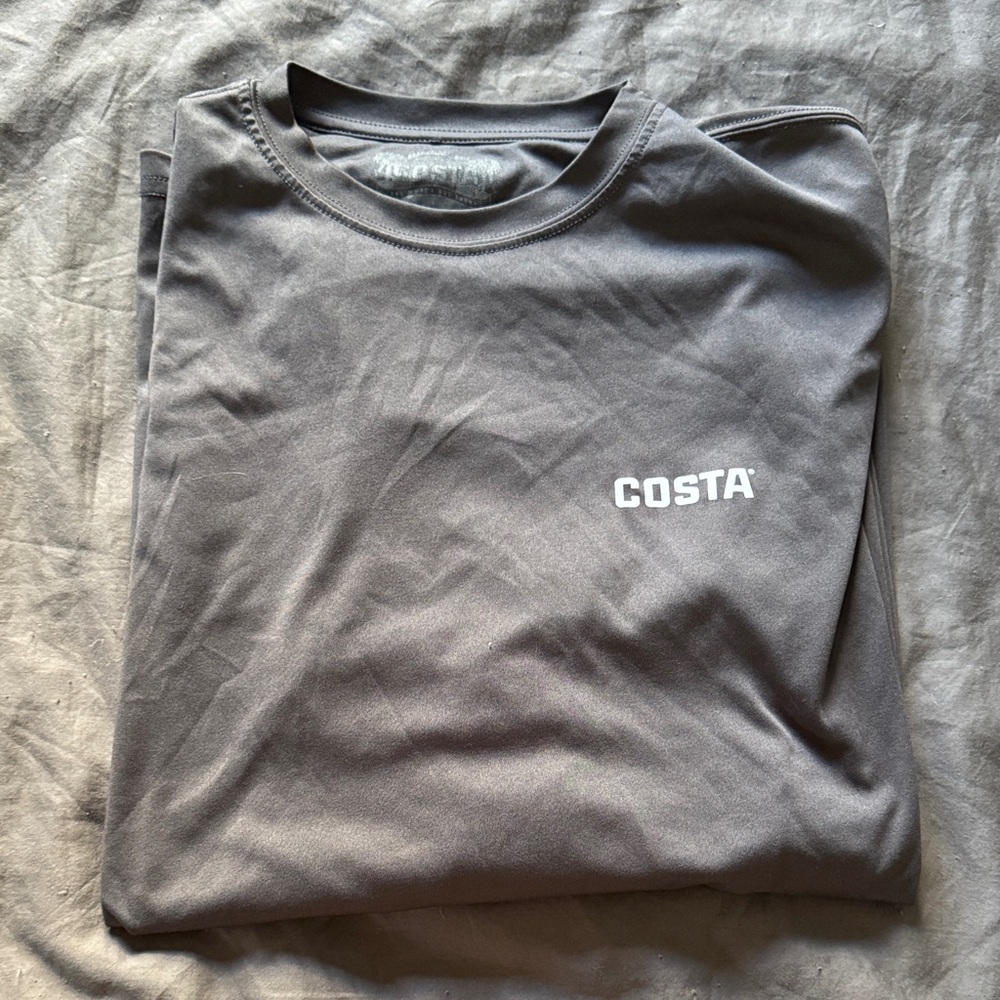 Costa Charcoal Tee with White Logo